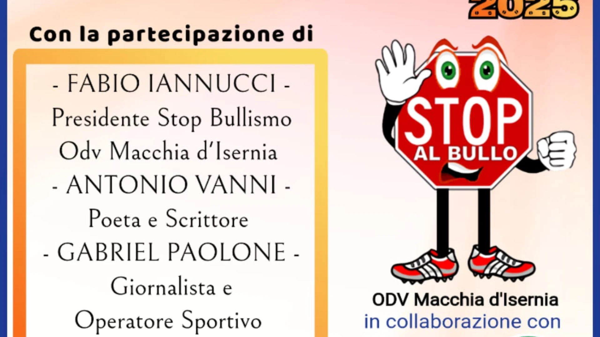 Bullismo e Cuberbullismo, a Venafro l’evento promosso dall’associazione Stop Bullismo Odv Macchia d’Isernia, dall’Aics Nazionale e dall’Accademia Pallacanestro Venafro.